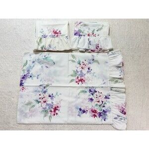 2x 1970’s Vintage SPRINGMAID Floral Standard Pillowcase Lilly Flower Retro Mod